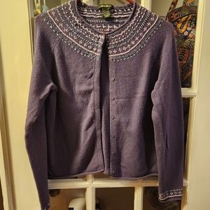 Vintage 90s Eddie Bauer Wool Cardigan w/ embroidery